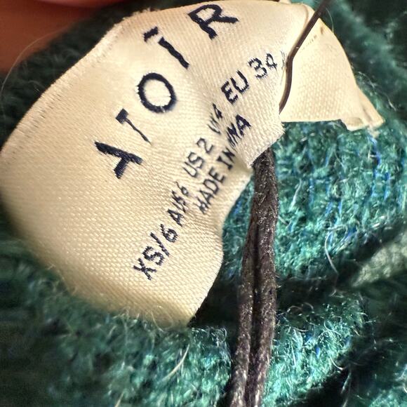 Atoir Miaa Green Long Sleeve Open Back Bodycon Sweater Mini Dress Size 2 - Picture 11 of 11